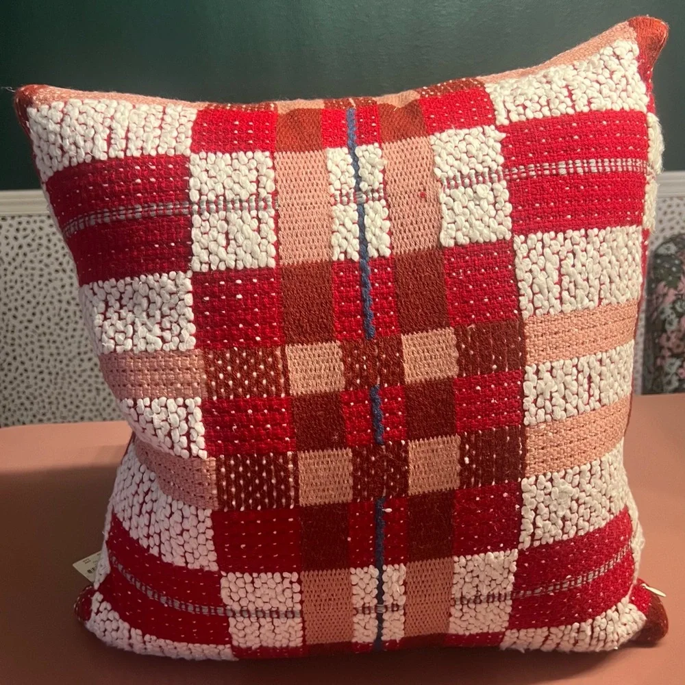 Anthropologie Selene Plaid Woven Pillow